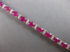 ESTATE WIDE 14.06CT DIAMOND & AAA RUBY 14KT WHITE GOLD 3D TENNIS BRACELET #27618
