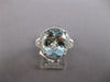 LARGE 6.6CT DIAMOND & AAA AQUAMARINE 18K WHITE GOLD OVAL & ROUND ENGAGEMENT RING