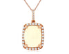 3.07CT DIAMOND & AAA OPAL 14KT ROSE GOLD 3D OVAL & ROUND HALO FLOATING PENDANT