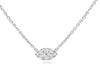 ESTATE .24CT DIAMOND 14KT WHITE GOLD 3D CLUSTER MARQUISE SHAPE LOVE NECKLACE