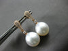 ESTATE .37CT DIAMOND & AAA SOUTH SEA PEARL 18K ROSE GOLD 3D FUN HANGING EARRINGS