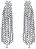 EXTRA LARGE 17.4CT DIAMOND 18K WHITE GOLD MULTI ROW CHANDELIER COCKTAIL EARRINGS