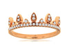 ESTATE .21CT DIAMOND 14KT ROSE GOLD CLASSIC ROUND FILIGREE MILGRAIN CROWN RING