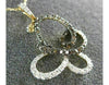 ESTATE .48CT WHITE & CHOCOLATE FANCY DIAMOND 14K WHITE GOLD 3D BUTTERFLY PENDANT|C5139V-1