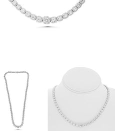 22.26CT DIAMOND PLATINUM 3D ROUND MULTI SQUARE GRADUATING ETERNITY LOVE NECKLACE