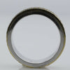 WIDE .87CT WHITE & FANCY YELLOW DIAMOND 18KT 2 TONE GOLD 3 ROW ANNIVERSARY RING