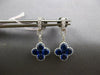 2.18CT DIAMOND & AAA SAPPHIRE 14KT WHITE GOLD 3D 4 LEAF CLOVER HANGING EARRINGS