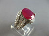 ESTATE LARGE 5.41CT DIAMOND & AAA RUBY 14KT WHITE GOLD 3D ENGAGEMENT RING #27628