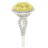 1.51CT WHITE & FANCY YELLOW DIAMOND 18KT 2 TONE GOLD CLUSTER HALO INFINITY RING