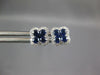 .53CT DIAMOND & AAA SAPPHIRE 18KT WHITE GOLD 4 LEAF CLOVER FLOWER STUD EARRINGS