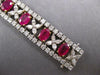 ESTATE LARGE & LONG 24.30CT DIAMOND & AAA RUBY PLATINUM OVAL XO TENNIS BRACELET