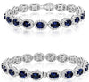 15.22CT DIAMOND & AAA SAPPHIRE 18KT WHITE GOLD OVAL & ROUND LOVE TENNIS BRACELET