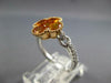 2.19CT DIAMOND & AAA YELLOW SAPPHIRE 18K 2 TONE GOLD 3D OVAL & ROUND FLOWER RING