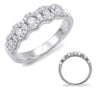 ESTATE .42CT DIAMOND 14KT WHITE GOLD 3D CLASSIC MULTI FLOWER LOVE RING
