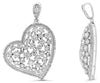 LARGE 4.56CT DIAMOND 14K WHITE GOLD 3D ROUND CLUSTER HEART LOVE FLOATING PENDANT