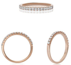 .20CT PINK DIAMOND 14KT ROSE GOLD 3D ROUND 4 PRONG SEMI ETERNITY WEDDING RING
