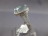 LARGE 6.6CT DIAMOND & AAA AQUAMARINE 18K WHITE GOLD OVAL & ROUND ENGAGEMENT RING