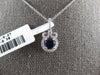 .86CT DIAMOND & AAA SAPPHIRE 14KT WHITE GOLD 3D ROUND CROWN FUN FLOATING PENDANT