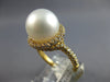 .85CT DIAMOND & AAA SOUTH SEA PEARL 18KT YELLOW GOLD CLASSIC SOLITAIRE HALO RING