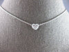 .12CT DIAMOND 14K WHITE GOLD ROUND & BAGUETTE INVISIBLE HEART SHAPE LOVE PENDANT