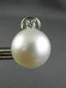 ESTATE LARGE .26CT DIAMOND & AAA SOUTH SEA PEARL 14K WHITE GOLD CLIP ON EARRINGS