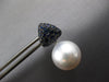 ESTATE LARGE 1.33CT AAA SAPPHIRE & SOUTH SEA PEARL 18KT WHITE GOLD FUN HANGING EARRINGS