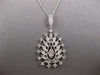 ESTATE LARGE .67CT DIAMOND 14KT WHITE GOLD 3D FLOWER TEAR DROP FLOATING PENDANT
