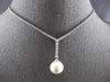 .28CT DIAMOND & AAA SOUTH SEA PEARL 18KT WHITE GOLD V SHAPE LARIAT LOVE NECKLACE