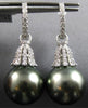 .60CT DIAMOND & AAA TAHITIAN PEARL 18KT WHITE GOLD 3D LEVERBACK HANGING EARRINGS