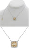 1.05CT WHITE & FANCY YELLOW DIAMOND 18KT 2 TONE GOLD 3D CUSHION & ROUND NECKLACE