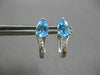 ESTATE 2.04CT DIAMOND & AAA BLUE TOPAZ 18K WHITE GOLD LEVERBACK HANGING EARRINGS