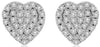 ESTATE .16CT DIAMOND 14KT WHITE GOLD 3D CLASSIC DOUBLE HEART LOVE STUD EARRINGS