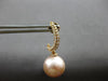 LARGE .48CT DIAMOND & AAA PINK SOUTH SEA PEARL 18KT ROSE GOLD HANGING EARRINGS