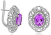 2.62CT DIAMOND & AAA AMETHYST 14KT WHITE GOLD 3D OVAL & ROUND FILIGREE EARRINGS