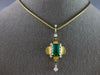 ANTIQUE LARGE 5.61CT DIAMOND & AAA TOURMALINE 18K 2 TONE GOLD 3D NECKLACE #27498