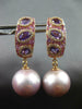 LARGE .88CT DIAMOND & AAA MULTI GEM 18KT ROSE GOLD OVAL & ROUND HANGING EARRINGS