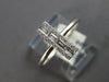 ESTATE .21CT DIAMOND 14KT WHITE GOLD 3D CLASSIC ROUND & BAGUETTE BAR FUN RING