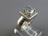 .48CT DIAMOND & AAA AQUAMARINE 14KT WHITE GOLD CUSHION & ROUND ENGAGEMENT RING