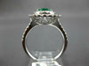 2.29CT DIAMOND & AAA EMERALD 18KT WHITE GOLD 3D OVAL DOUBLE HALO ENGAGEMENT RING