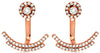 ESTATE .58CT DIAMOND 14KT ROSE GOLD 3D FLOWER ANCHOR FUN HANGING EARRINGS