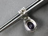 2.26CT DIAMOND & AAA AMETHYST 14KT WHITE GOLD 3D OVAL & ROUND HANGING EARRINGS