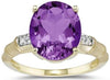 4.0CT DIAMOND & AAA AMETHYST 14KT YELLOW GOLD 3D OVAL & ROUND BAMBOO FUN RING