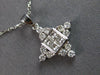 ESTATE .61CT DIAMOND 18KT WHITE GOLD ROUND & PRINCESS SNOWFLAKE FLOATING PENDANT