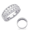 WIDE 1.70CT DIAMOND 14KT WHITE GOLD ROUND MULTI ROW INVISIBLE ANNIVERSARY RING
