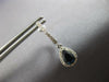 1.76CT DIAMOND & AAA SAPPHIRE 14K WHITE GOLD PEAR SHAPE HUGGIE HANGING EARRINGS