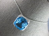 LARGE 10.65CT DIAMOND & AAA BLUE TOPAZ 14K WHITE GOLD 3D CUSHION & ROUND PENDANT