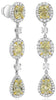 10.44CT WHITE & FANCY YELLOW DIAMOND 18K WHITE GOLD ROUND & MULTI SHAPE EARRINGS