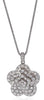 ESTATE .69CT DIAMOND 18KT WHITE GOLD CLASSIC FLOWER MULTI LAYER FLOATING PENDANT