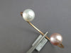 AAA WHITE & PINK SOUTH SEA PEARL 14KT ROSE GOLD 3D FLEXIBLE LOVE BANGLE BRACELET
