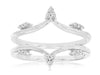 .12CT DIAMOND 14KT WHITE GOLD 3D CLASSIC ROUND V SHAPE INSERT ANNIVERSARY RING